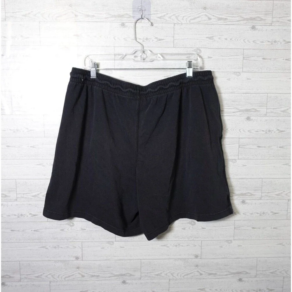 Nike Men's XXL Black Fleece Athletic Shorts Drawstring Elastic Waist
